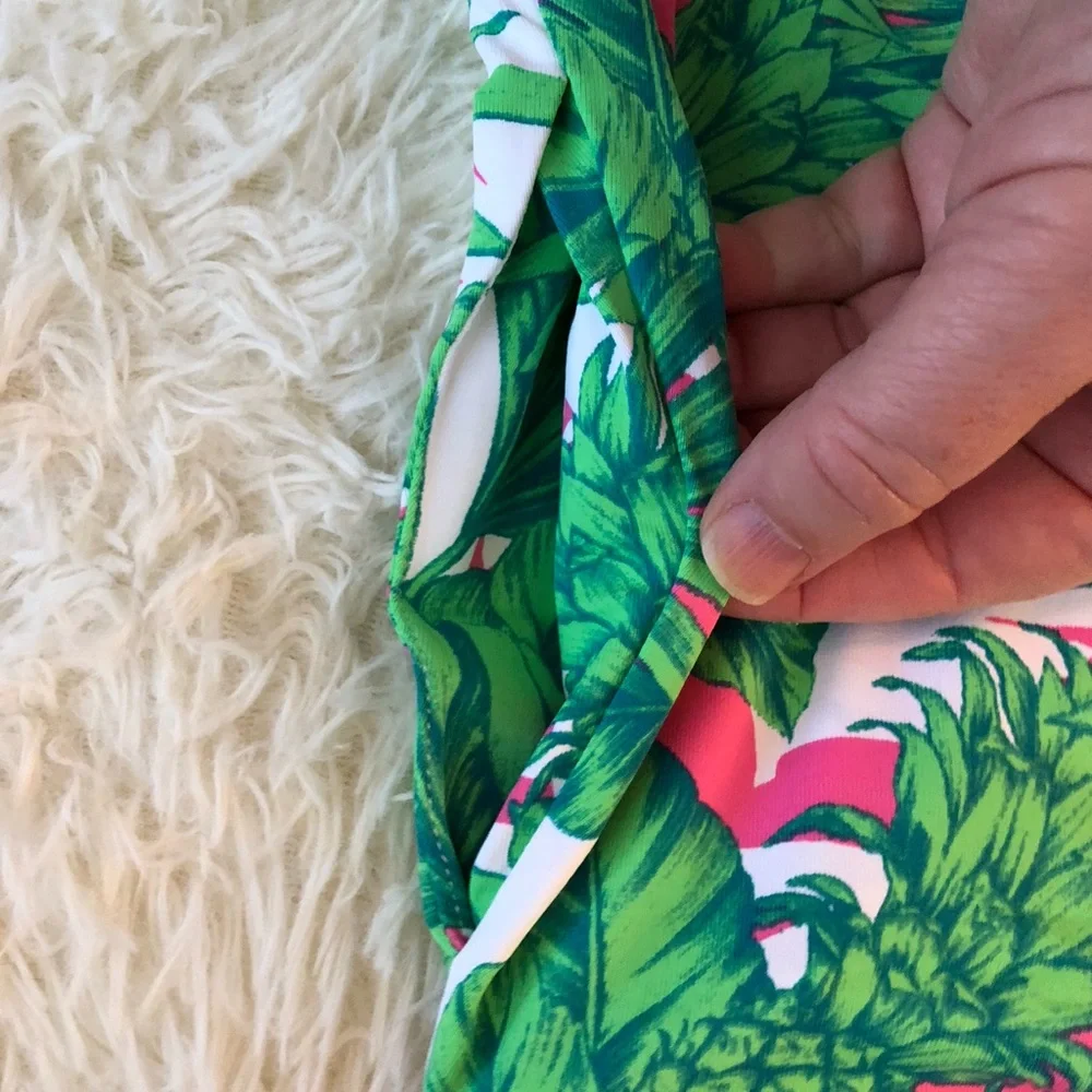 Banana Boat Green and Pink Tropical Leaf/Pineapple Mini Skort/SUV - Picture 4 of 7